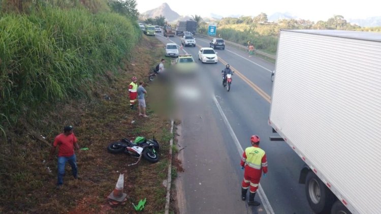 Motociclista morre em acidente na BR-101, Fundão