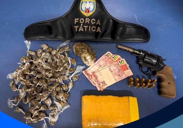 Força Tática apreende drogas e arma de fogo em João Neiva