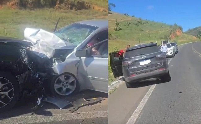 Acidente na BR-259 deixa quatro feridos nem João Neiva